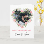 赤いハートの写真 バレンタインデーのカード カード (黄色い花)