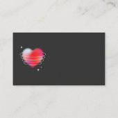 赤いハートの列に、素敵なロマンチックなハートを再び 名刺 (裏面)