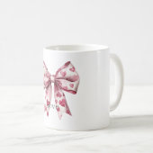 赤いハートの弓愛 コーヒーマグカップ (正面右)