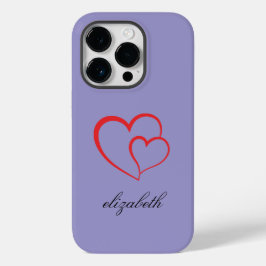 赤いハートの形のカラフルな背景のオーダーメイド Case-Mate iPhone 14 PROケース