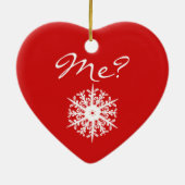 赤いハートの形のクリスマスの提案の装飾 セラミックオーナメント (裏面)