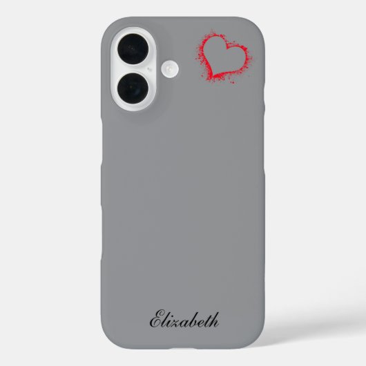 赤いハートの形 カラフルな背景に名入れ Case-Mate iPhoneケース (裏面)