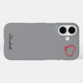 赤いハートの形 カラフルな背景に名入れ Case-Mate iPhoneケース (裏面 (横))