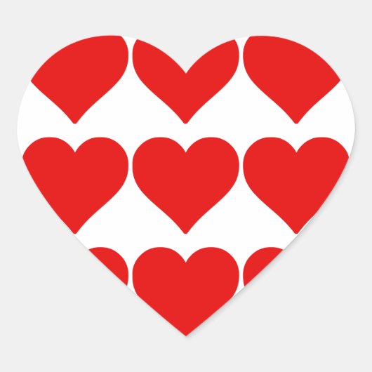 赤いハートの形 ラブ クラシック シンプル ミニマリズム ハートシール (正面)