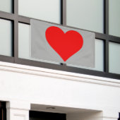 赤いハートの形 ラブ クラシック シンプル ミニマリズム 横断幕 (ビルの外側)