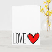 赤いハートの愛 カード (黄色い花)