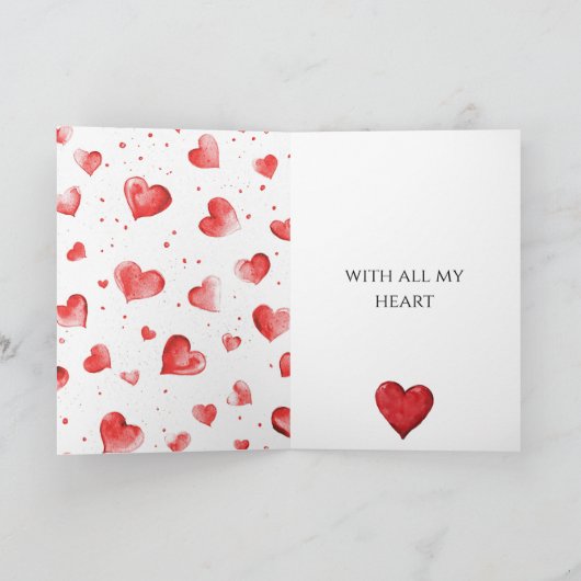 赤いハートの愛 カード (内部)
