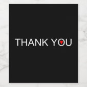 赤いハートの感謝 ワインラベル (シングルラベル)