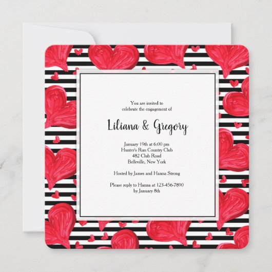 赤いハートの招待状 招待状 (正面)