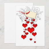 赤いハートの招待状 招待状 (正面/裏面)