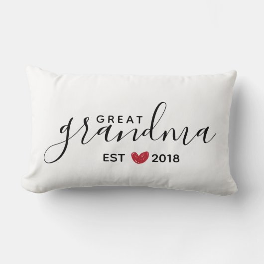 赤いハートの曾祖母によって確立される年 ランバークッション (正面)