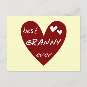 赤いハートの最も最高のなおばあさんのTシャツおよびギフト ポストカード