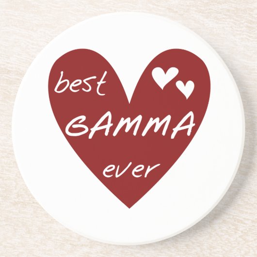 赤いハートの最も最高のなガンマTシャツおよびギフト コースター (正面)