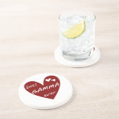 赤いハートの最も最高のなガンマTシャツおよびギフト コースター (側面)