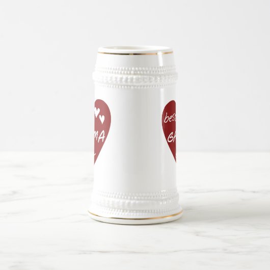 赤いハートの最も最高のなガンマTシャツおよびギフト ビールジョッキ (中央)