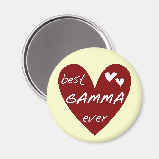 赤いハートの最も最高のなガンマTシャツおよびギフト マグネット (正面/裏面)