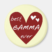 赤いハートの最も最高のなガンマTシャツおよびギフト マグネット (正面)