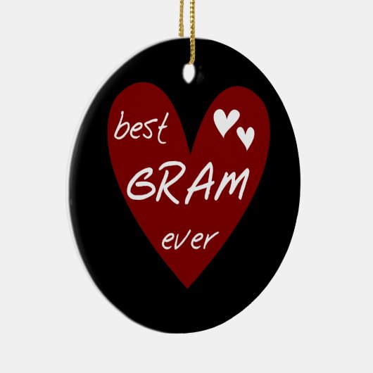 赤いハートの最も最高のなグラムのTシャツおよびギフト セラミックオーナメント (右)