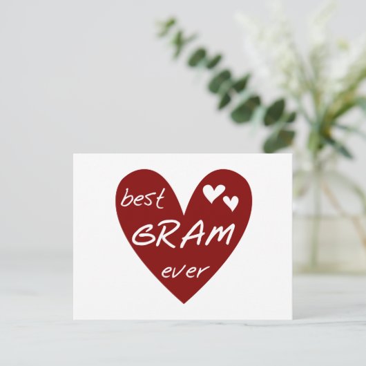 赤いハートの最も最高のなグラムのTシャツおよびギフト ポストカード (スタンド正面)