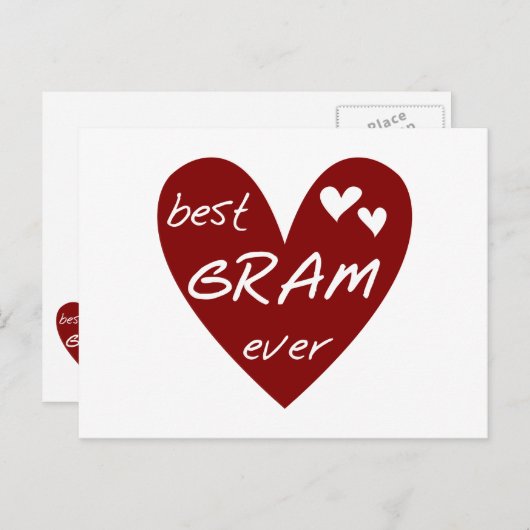 赤いハートの最も最高のなグラムのTシャツおよびギフト ポストカード (正面/裏面)