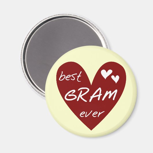 赤いハートの最も最高のなグラムのTシャツおよびギフト マグネット (正面/裏面)