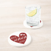 赤いハートの最も最高のなナナのTシャツおよびギフト コースター (側面)