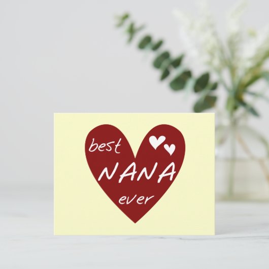 赤いハートの最も最高のなナナのTシャツおよびギフト ポストカード (スタンド正面)