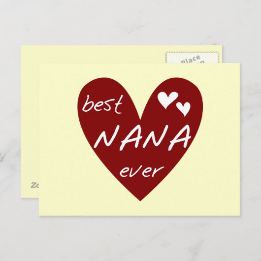 赤いハートの最も最高のなナナのTシャツおよびギフト ポストカード (正面/裏面)