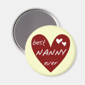 赤いハートの最も最高のな乳母のTシャツおよびギフト マグネット (正面/裏面)