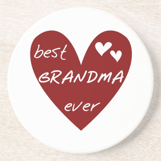 赤いハートの最も最高のな祖母のTシャツおよびギフト コースター (正面)