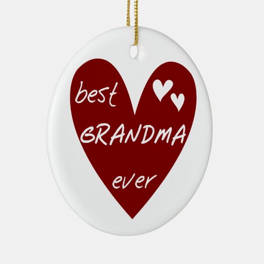 赤いハートの最も最高のな祖母のTシャツおよびギフト セラミックオーナメント (右)