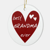 赤いハートの最も最高のな祖母のTシャツおよびギフト セラミックオーナメント (左)