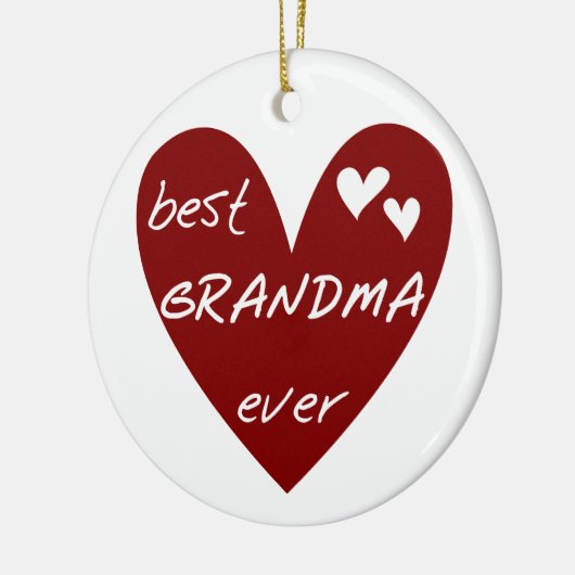 赤いハートの最も最高のな祖母のTシャツおよびギフト セラミックオーナメント (左)