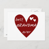 赤いハートの最も最高のな祖母のTシャツおよびギフト ポストカード (正面/裏面)