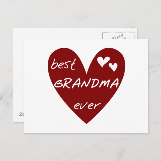 赤いハートの最も最高のな祖母のTシャツおよびギフト ポストカード (正面/裏面)