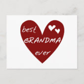 赤いハートの最も最高のな祖母のTシャツおよびギフト ポストカード (正面)