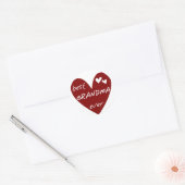 赤いハートの最も最高のな祖母のTシャツおよびギフト ラウンドシール (封筒)