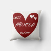 赤いハートの最も最高のなAbuelaのギフト クッション (裏面)