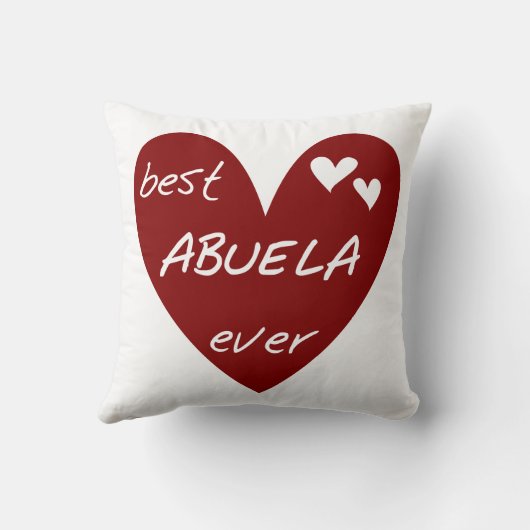 赤いハートの最も最高のなAbuelaのギフト クッション (裏面)