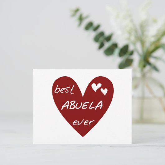 赤いハートの最も最高のなAbuelaのTシャツおよびギフト ポストカード (スタンド正面)