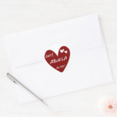 赤いハートの最も最高のなAbuelaのTシャツおよびギフト ラウンドシール (封筒)