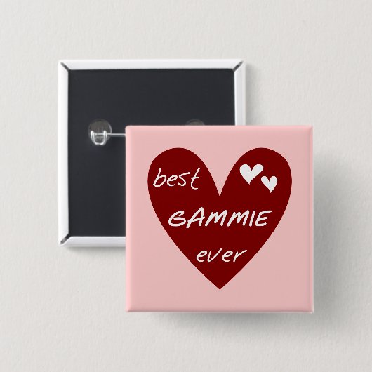 赤いハートの最も最高のなGammieのTシャツおよびギフト 缶バッジ (正面&裏面)