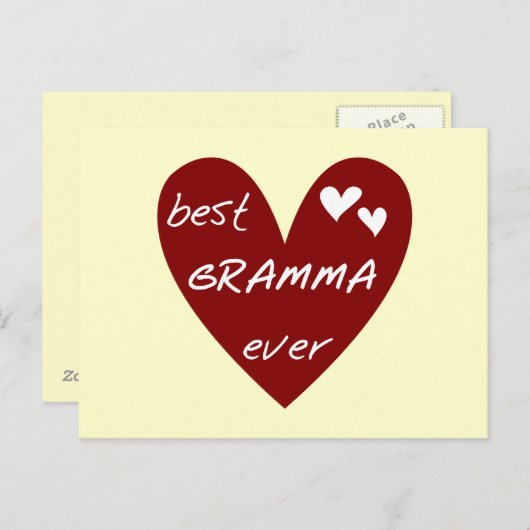 赤いハートの最も最高のなGrammaのTシャツおよびギフト ポストカード (正面/裏面)