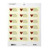 赤いハートの最も最高のなGrammaのTシャツおよびギフト ラベル (フルシート)