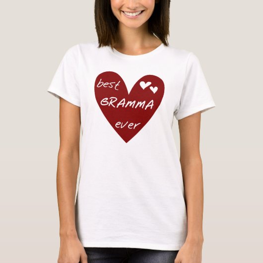 赤いハートの最も最高のなGrammaのTシャツおよびギフト Tシャツ (正面)