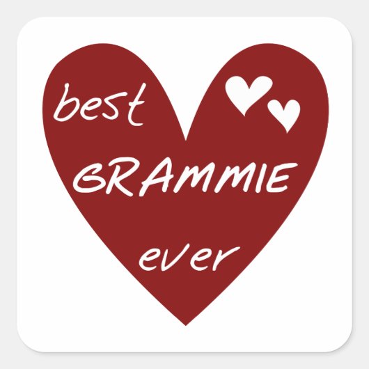 赤いハートの最も最高のなGrammieのTシャツおよびギフト スクエアシール (正面)