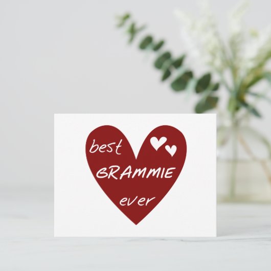 赤いハートの最も最高のなGrammieのTシャツおよびギフト ポストカード (スタンド正面)