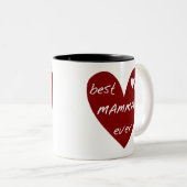 赤いハートの最も最高のなMammawのマグ ツートーンマグカップ (正面右)