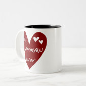 赤いハートの最も最高のなMammawのマグ ツートーンマグカップ (正面左)
