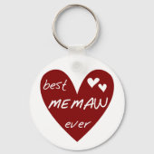 赤いハートの最も最高のなMemawのTシャツおよびギフト キーホルダー (正面)